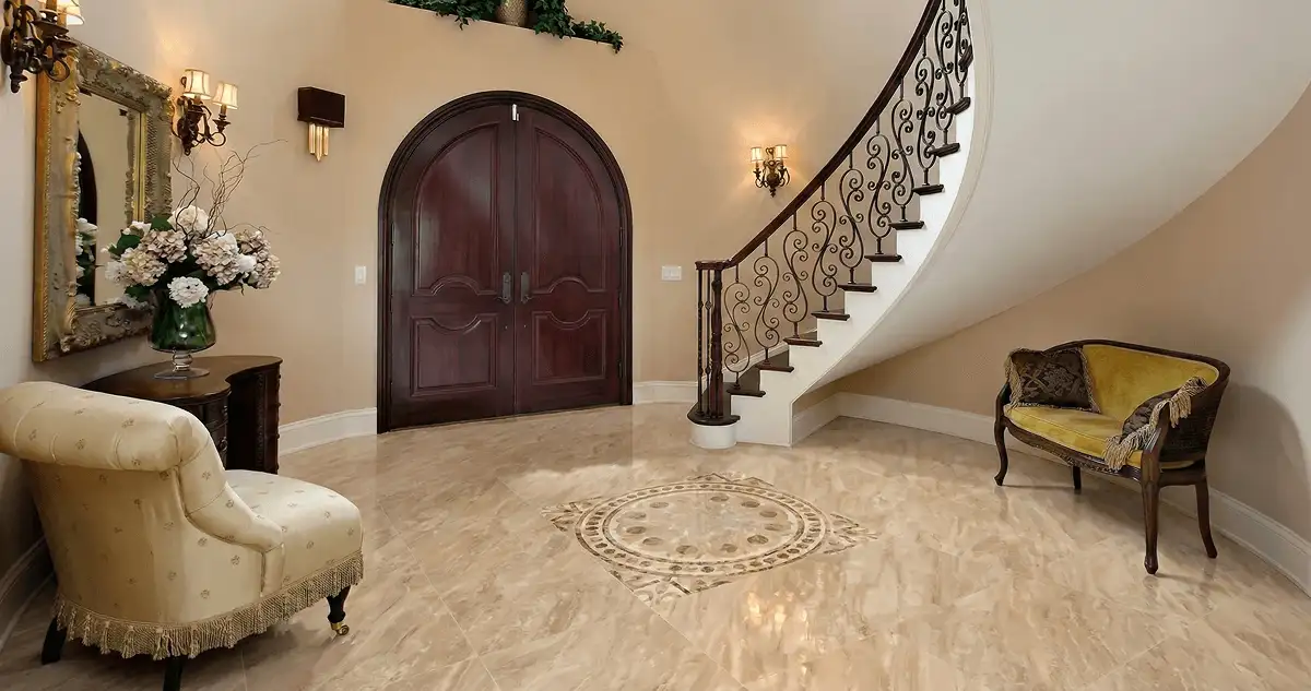 Entrance hall with professionally installed ceramic tile flooring in New Orleans LA