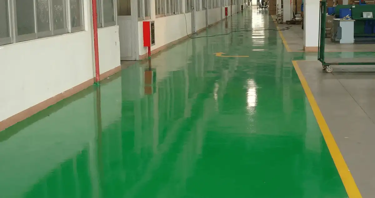 A factory floor professionally covered and marked with epoxy flooring in New Orleans, LA