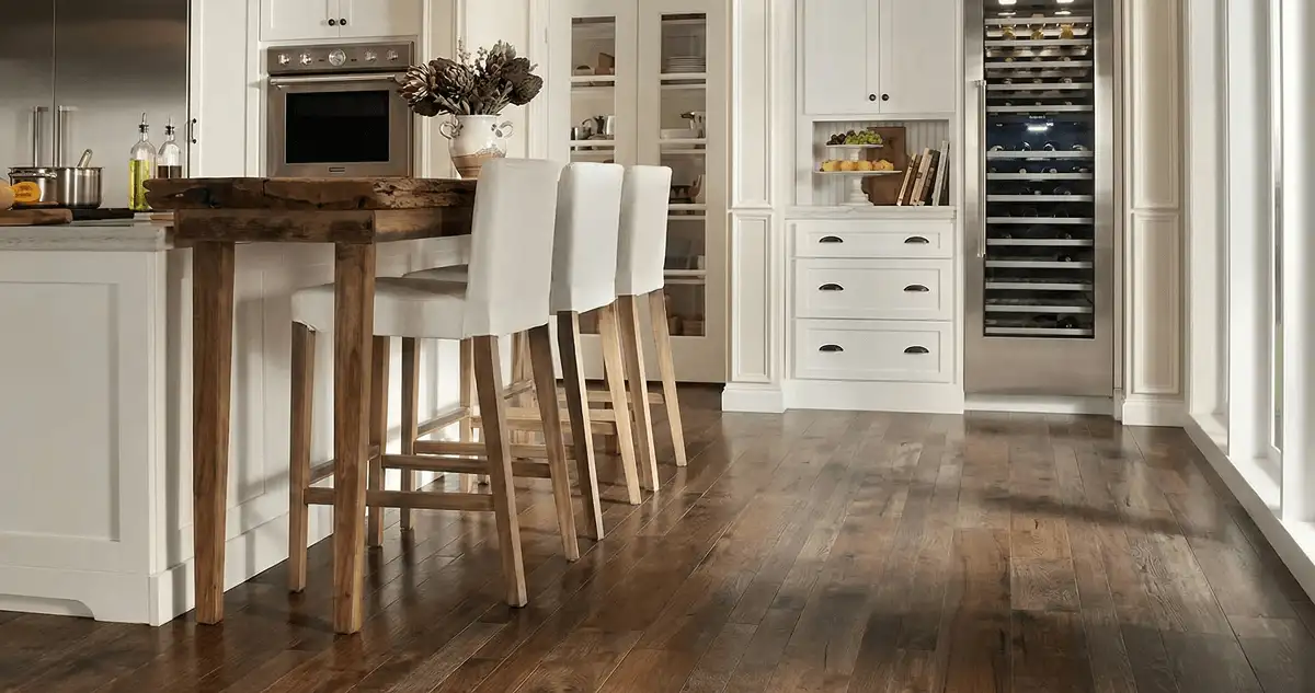 Professionally installed and refinished hardwood flooring in a residential home, showcasing smooth finish and natural wood tones in New Orleans, LA