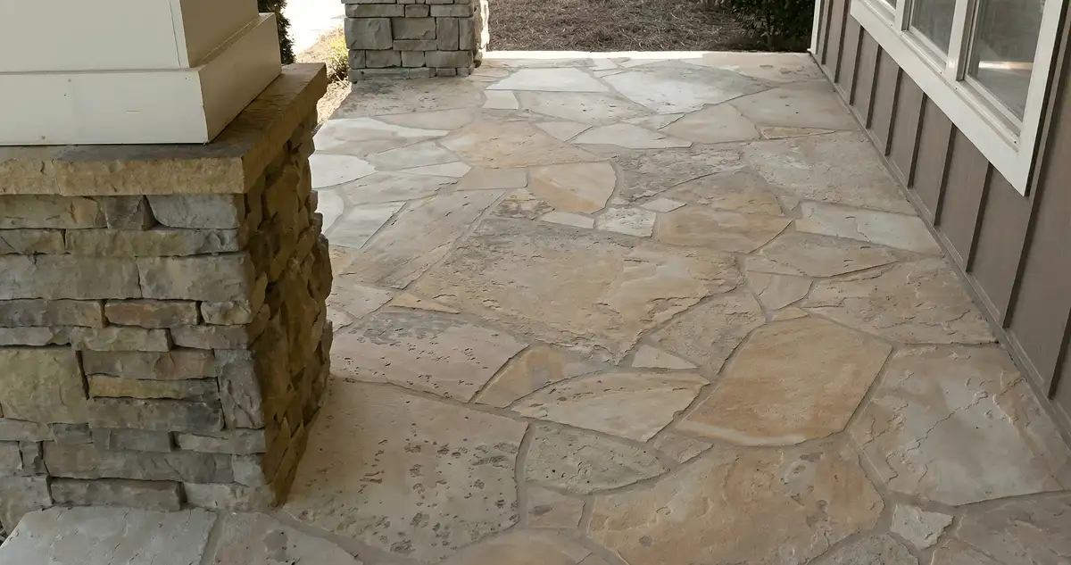 House entrance with professionally installed stone flooring in New Orleans LA